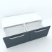 Armonia Comoda alba cu 2 sertare cu maner front MDF Gri